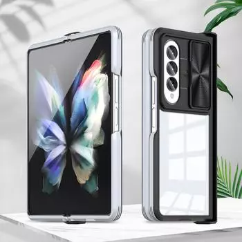Кристально чистый акриловый защитный чехол для камеры для Samsung Galaxy Z Fold 4 Fold4 5g Zfold4 противоскользящий чехол для телефона for samsung Z Fold 4 темно-синий