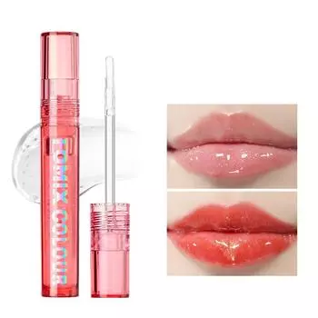 Кристально чистый блеск для губ, водно-глянцевые зеркальные пухлые губы, основа для губ, прозрачные полоски, нежное блестящее масло для губ для женщин.