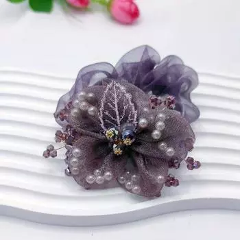 Кристальные цветы для волос матери, аксессуары, органза, головной убор, цветок, женская прическа пучок, голова, резинка для волос в виде толстой кишки