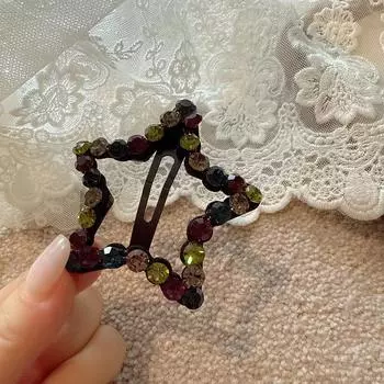 Кристальные заколки-невидимки в форме звезд в корейском стиле, заколки для лба и челки, элегантные и минималистичные заколки для волос, аксессуары для боковых прядей