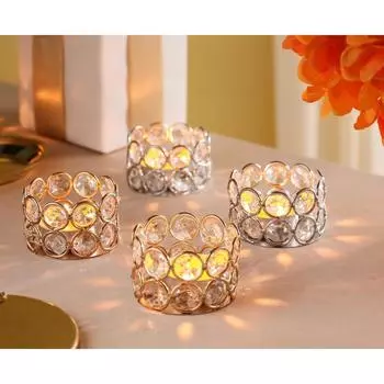 Кристальный подсвечник для чайной свечи для украшения дома, предметы для украшения Дивали