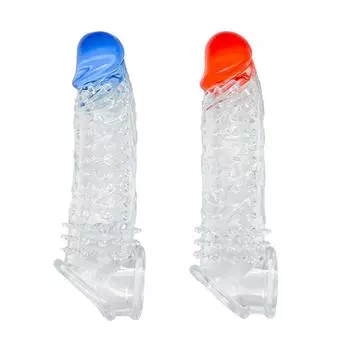 Кристалл Экзотический Цветной Презерватив Кольцо для Пениса Утолщенный и Расширенный Пушистый Пальто Частицы Презерватив Пара Секс Взрослые Товары Furry overcoat Blue Head