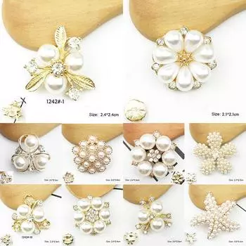 Кристалл популярные ювелирные изделия DIY сплав 10 шт./компл. высококачественные стразы аксессуары пуговицы из жемчуга цветочные аксессуары 4