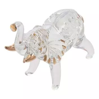 Кристалл ручной работы хрустальная статуэтка слона 14*10*5,5 см статуэтка слона стеклянное искусство животные коллекционные прозрачные ручная работа светло-серый