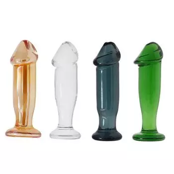 Кристалл Стеклянный Пенис Анальная Пробка Мастурбация Задний Двор Хризантема Стимуляция Мужчины и Женщины Задний Двор Оргазм Игрушки для Взрослых Gold Style