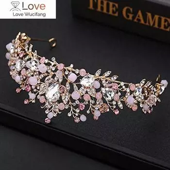 Кристалл тиара корона принцесса костюм повязка на голову невесты свадебные аксессуары для волос подарок праздничные украшения для вечеринки бабочка корона розовый