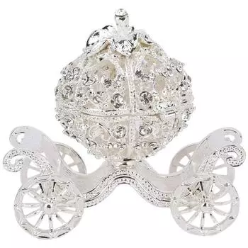 Кристалл тыквы со стразами, шкатулка для безделушек, шкатулка для драгоценностей, подарок с бриллиантами, Коллекционная статуэтка, декоративный держатель для ювелирных изделий, органайзер серебряный