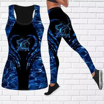 Кристаллическая кривая с принтом сердца, наряд для йоги для женщин, модные леггинсы для тренировок, спортивные повседневные штаны для фитнеса и йоги XS синий