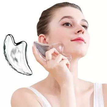 Кристаллическая скребковая доска, прозрачная косметическая доска для лица, инструмент для похудения и соскабливания, массажная хрустальная доска для лица small