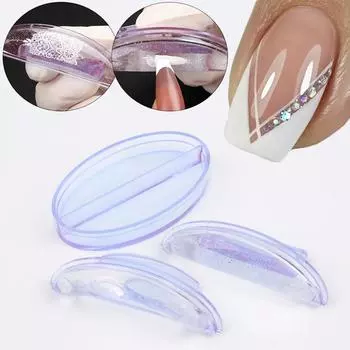 Кристаллический блестящий скребок для штампов для ногтей, прозрачное желе, силиконовая головка для французских ногтей, наборы для маникюра, набор инструментов для штамповки ногтей белый