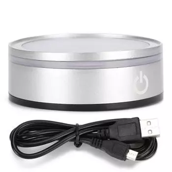 Кристаллический дисплей база серебряные светодиодные сенсорные лампы держатели многорежимные красочные 3D для украшения