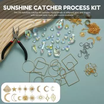 Кристаллический ловец солнца DIY Подвесные наборы ловцов солнца Красочные хрустальные призмы оконные ловцы солнца для украшения дома и сада золотой