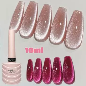 Кристаллический магнитный гель-лак «кошачий глаз» для ногтей, голографический светоотражающий блеск, отмачиваемый УФ-полуперманентный лак для маникюра, дизайна ногтей