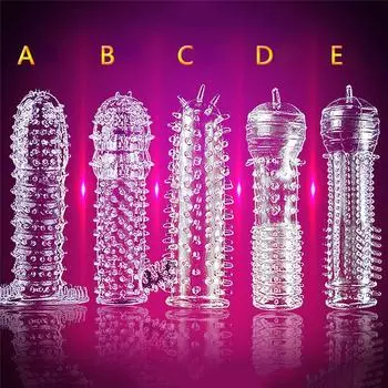 Селиконовая ребристая насадка на половой член E