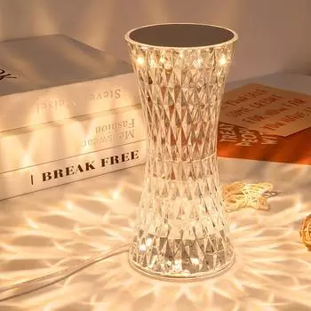 Кристаллический скандинавский стиль 3 цвета светодиодная настольная лампа сенсорный декор романтические бриллианты питание от USB для спальни гостиная вечеринка ужин