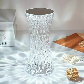 Кристаллический скандинавский стиль 3 цвета светодиодная настольная лампа сенсорный декор романтические бриллианты питание от USB для спальни гостиная вечеринка ужин