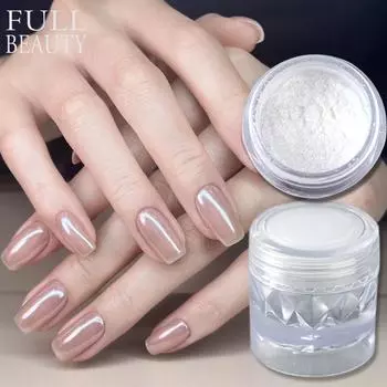Кристаллическое покрытие для ногтей, блестящая пудра, гель-лак, пыль, блестящая белая тонкая хромированная хлопья, пигмент, аксессуары для самостоятельного декора