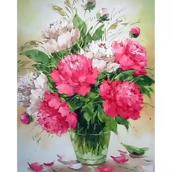 Кристаллы DIY Алмазная картина 5D Алмазная вышивка Розовый цветок Алмазная вышивка крестом Круглые наборы бриллиантов Декоративные 20X30CM