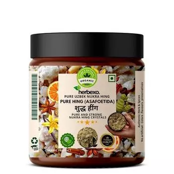 Кристаллы Herbexo Pure Asafoetida Hing - Неподдельный 100% натуральный Hing для приготовления пищи - Чистый и крепкий Heeng - Порошок асафетиды - Порошок Hing 10 г