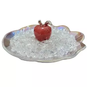 Кристаллы из натурального камня 150 г, стеклянная тарелка с ракушками, набор из 3 предметов, кристаллы, яблоки, очищение, медитация, йога, сила камня, удача, удача