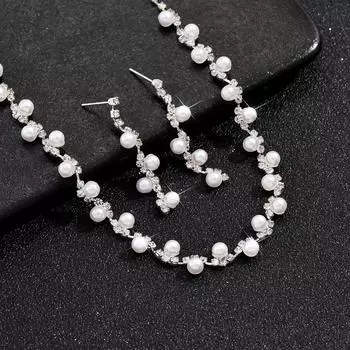 Кристаллы со стразами, ожерелья, серьги-гвоздики, браслеты, трехкомпонентные ювелирные аксессуары, свадебные и невестовые аксессуары.