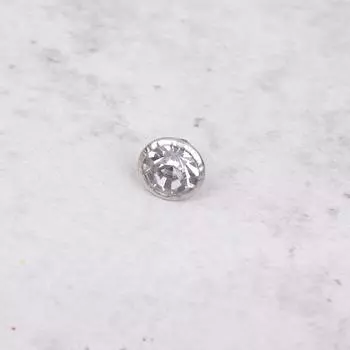 Кристаллы Стеклянные Заклепки Алмазные Шпильки Быстрые Заклепки Для Кожаных Изделий DIY 100 Наборов 8 Мм серебряный