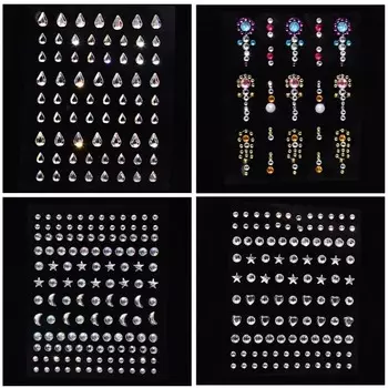 Кристаллы Жемчужные Накладки на Глаза Алмазные Наклейки для Лица Вечеринка Лоб Стразы Наклейки 8*10mm