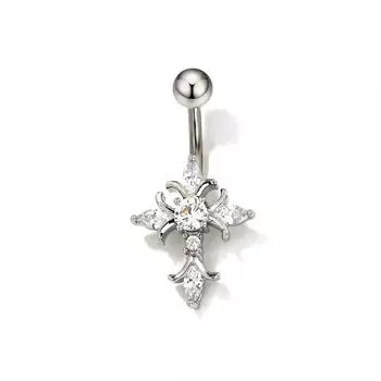 Кристаллы Звезда Подвески Кольца для пирсинга пупка из нержавеющей стали Изящный циркон Кольцо для пирсинга пупка Боди-украшения