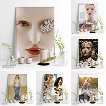 Кристель Лефранк модная модель художественный принт постер элегантный звездный портрет картина маслом красота украшение дома 21cm30cm NoFrame