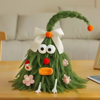 Кривая шея Рождественская елка Забавная Настольная Рождественская елка Украшение Рождественское Украшение Рождественская Елка 1 шт One Size белый