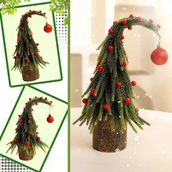 Кривая шея Рождественские елочные украшения Рождественское украшение Локоть Рождественская елка Горшечные настольные украшения One Size