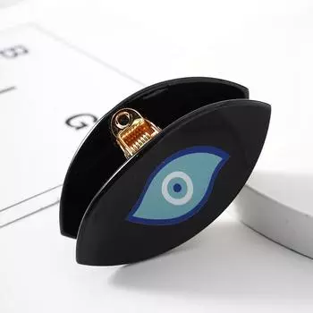 Kroean Girl Blue Demon Eye Hair Claw Clip Holder Pin Hairpin Blue Devil s Eye Shark Barrettes PVC Ponytail Hair Accessories Headwear