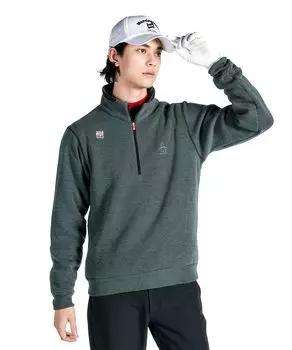 Крой и пошив, половина молнии, вышивка пингвина, влагоотводящий, сохраняющий тепло, начес подкладка, гольф MG4FSW22M GY00 [Munsingwear] мужской (серый)