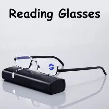 KROKODIL Reading Glasses Gift Glasses Case Blue Light Blocking Presbyopic Glasses Flexible Material High Definition Lense +1 чёрный