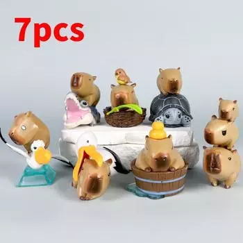 Крокодил с капибарой черепаха ПВХ фигурки модель игрушка кукла подарок украшение