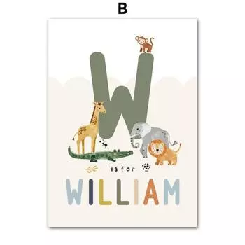 Крокодил Воздушный шар Лев Слон Жираф Скандинавские Постеры и Принты Искусство для стен детской комнаты Холст Картина Картинки Декор детской комнаты 21cm30cm NoFrame