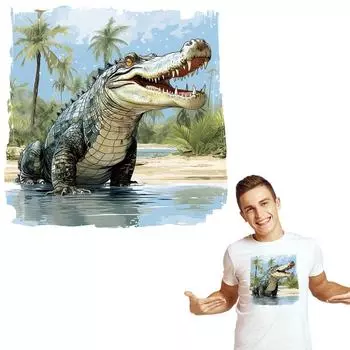 Крокодиловые железные нашивки для одежды, термоклейкая, моющаяся теплопередача, сделай сам, новый аксессуар для одежды, наклейка на одежду