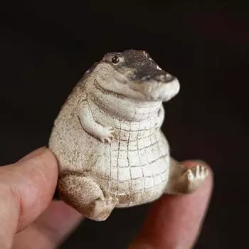 Крокодиловый садовый орнамент, украшение для дома, стола, изделия из смолы, подарок, статуя животного из смолы, садовый патио, искусство, маленький крокодил из смолы