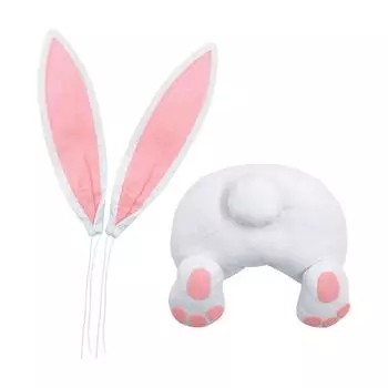 Кроличьи попы и ушки для венка Розовый пасхальный венок Приспособление для изготовления праздничного венка Приветственный знак Идеи для рукоделия розовый