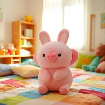 Кроличьи уши Летающая свинья Мягкие игрушки Животные Детский подарок на день рождения Милая кукла Кукольная подушка для сна 45cm