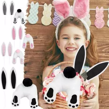 Кроличьи уши, плюшевые украшения, гирлянда, подвеска для дома, декоративная B