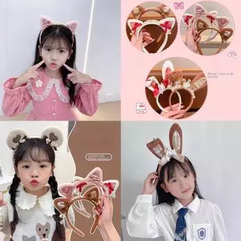 Кроличьи уши, плюшевые заколки для волос с кроличьими ушками, милые аксессуары для волос, модная детская повязка для волос для девочек