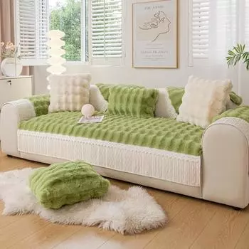 Кроличий бархат осенне-зимняя диванная подушка зимняя утолщенная плюшевая подушка нескользящий кожаный чехол для дивана новый чехол ткань 70*70cm