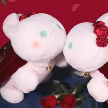 Кролик Черепаха Плюшевая игрушка с ракушкой Роза Золотые монеты Розовый цветок Мягкая пушистая плюшевая кукла Украшение дома Подруга Валентина красный