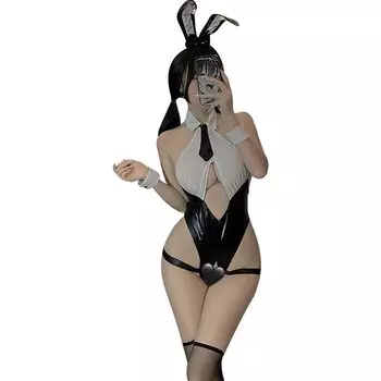 Кролик Девушка Открытая Сексуальная Обратная Открытая Чрезвычайно Кожаная Детская Плечевая Повязка На Голову 6 Частей Один Размер Подходит Большинству [YAISHN] Трико, Грудь, Косплей, Кролик, Спина,