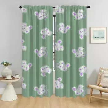 Кролик Хэллоуин украшения противомоскитные шторы для гостиной шторы тюль для спальни перегородки шторы 2 шт W50xH70cmx2pcs-CL