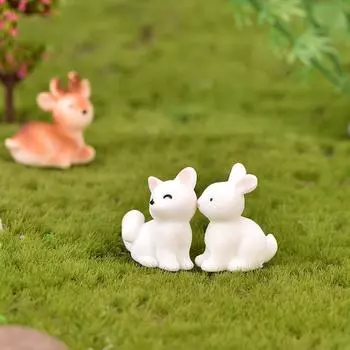Кролик из смолы Микропейзаж Подарочные аксессуары Маленький кот Дельфин Леопард Животное Мультфильм Маленькое украшение Лиса Ручная работа dolphin