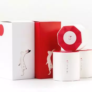 Кролик красно-белая подарочная коробка туалетная бумага получила признание знаменитостей подарок семейный подарок без бумажного пакета 4 рулона (нет сумки) Высокое качество красный