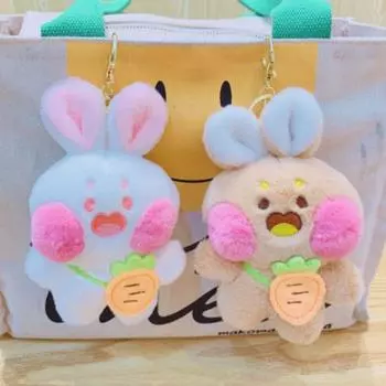 Кролик кукла игрушка кролик плюшевый брелок рюкзак декор мультфильм плюшевый кулон дети серый