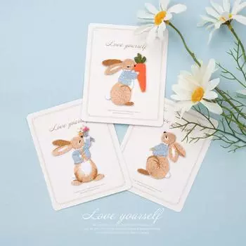 Кролик Маленький Клеевой Патч Одежда Шитье Девочек Сумка Вышивка Аппликация Одежда Декор Нашивки 3